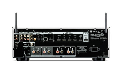 Tył amplitunera stereo z funkcjami sieciowymi Denon DRA-800H 