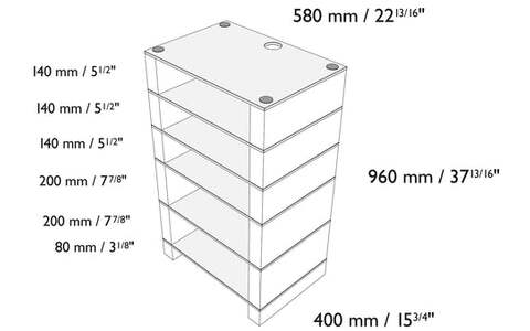 Orzech Stolik Hi-Fi Blok STAX 960