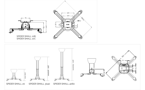Uchwyt do Projektora Suprema Spider Small 3040 Biały