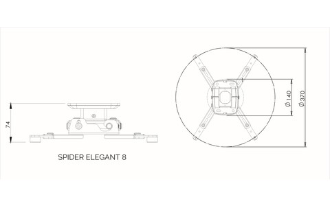 Uchwyt do Projektora Suprema Spider Elegant 8 Biały