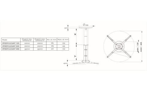 Uchwyt do Projektora Suprema Spider Elegant 4070