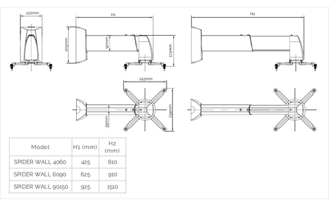 Uchwyt Ścienny do Projektora Suprema Spider Wall 4060