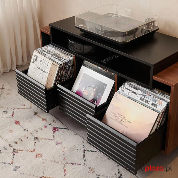 Stolik HiFi Oslo Vinyl 1200 Czarny Orzech