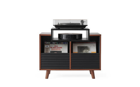 Stolik RTV Czarny / Orzech Oslo Vinyl 800