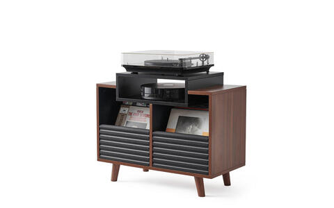 Stolik RTV Czarny / Orzech Oslo Vinyl 800
