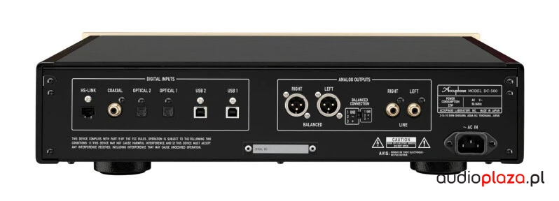 Accuphase DC-500 złącza cyfrowe i analogowe